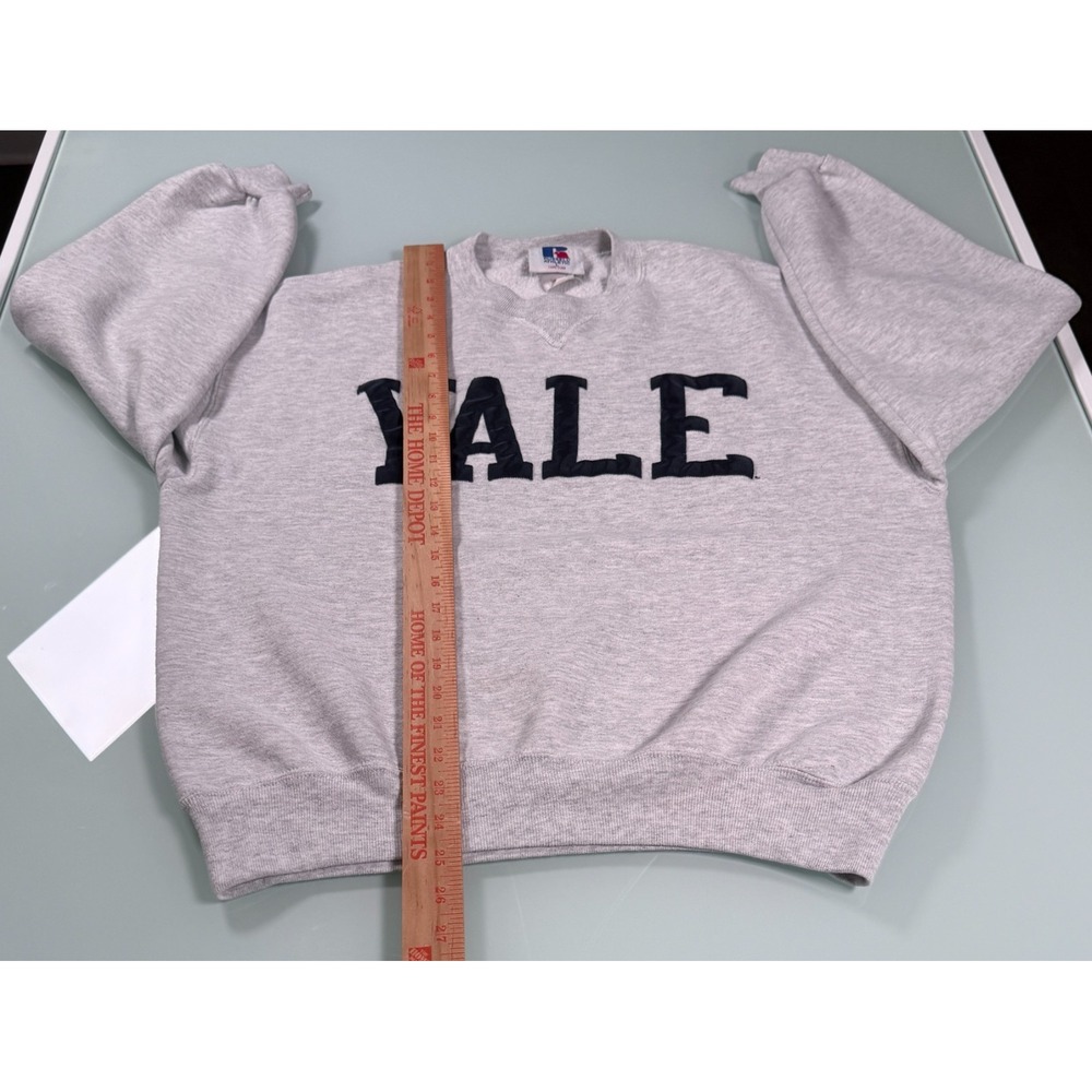 VTG 90s Russell Athletic YALE Crewneck Sweatshirt Mens Large Gray Made In USA - Picture 8 of 11